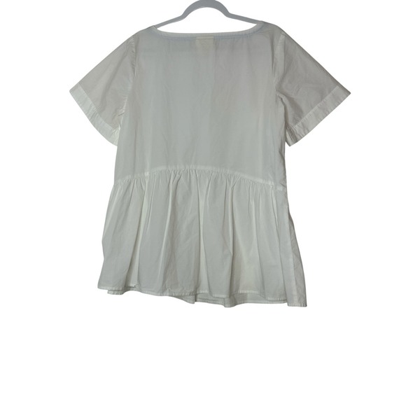 New Maeve Anthropologie Darla Poplin Swing Top Women's Large Short Sleeve Cotton - Picture 3 of 11